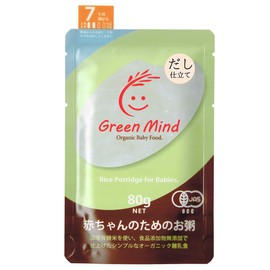 GreenMind Cereal for Babies, 7 Months and Up, Additive-free, Organic, Rice Sauce Pouch, Weaning Food Set, 2.8 oz (80 g) x 5 Packs