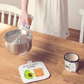 Mr. & Mrs. Panda Set of 2 Pot Holders Avocado + Toast - Gift, Pot Holder Set, Pot Holder, Funny, Vegan, Girlfriend, Lovers,