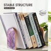 2 PCS Purple Marble Wooden Bookends for Shelves Beautiful Book