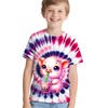 UGTEWXU Kids Pink Purple Tie Dye Shirt for Girls Boys