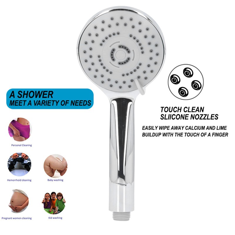 Handheld Shower Head Female Male Thread G1/2 Supercharged Punching Free