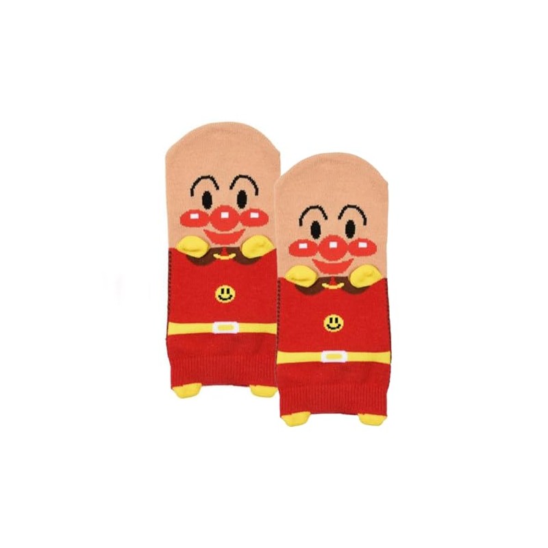 Fukusuke 387Q11M3 Anpanman Puppet, 7 Characters, Front Sneaker-in-Length Socks, 2