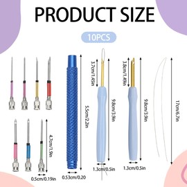 Punch Needle Set 7 Sizes Punch Needles with 1 Handle Solid and Durable Punch Needle Threader Embroidery Starter Kit Easy to Use Punch Needle for Embroidery Thread Cross Stitch Beginners