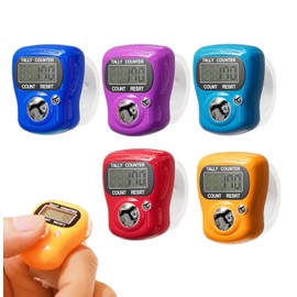 Yurika Counter Small Digital Counter,5 Pcs Mini Finger Counter,Counter Resettable Counter,Number Display,For Gymnastics,Traffic,Sports Knitting,Multi-Purpose,Random Color-5pcs