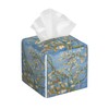 OHEGBXE Tissue Box Holder Blossoming Almond Tree Square Leather Tissue