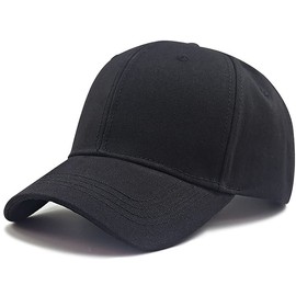 Laquest Deep Cotton Cap, Hat, Large Size (Up to 25.6 inches (65 cm), Men's/Women's, Baseball Cap, Black without logo