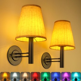 TECOMLIGHT Rechargeable Battery Operated Wall Sconce Set of 2, Wireless LED Wall Lights with Remote & Touch Control, Wall Mounted Lamp Lighting Fixtures Decor for Bedroom Living Room, Matte Black