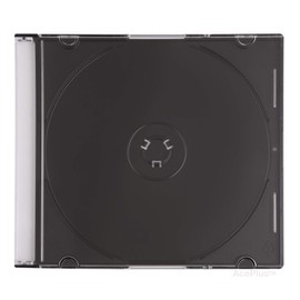 AcePlus Slim Single Disc CD Jewel Cases in 5.2mm Super Thin Thickness with Assembled Trays (10-Pack, Black)