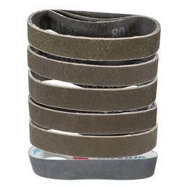 sourcing map 18pcs 0.75 x 12" Sanding Belts 3pcs Each of 80/120/240/400/800/1000 Grit Silicon Carbide Flush Joint Belt Sander Paper for Metal Woodworking Automotive Repair