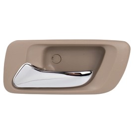 TRQ Rear Left Interior Door Handle Beige Housing With Chrome Lever Drivers Side Compatible with 1998-2002 Honda Accord