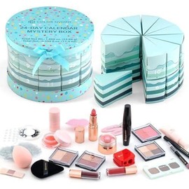 Makeup  Calendar, 24 Days  Calendar Valentines Day Birthday Makeup Gift Sets for Beauty  Starter Kit For Teens Girlfriend Daughters Surprise Holiday Gift Pink - Color: Mint Green