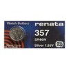 Renata Batteries 357 Silver Oxide 1.55V Watch Battery (5 Pack)