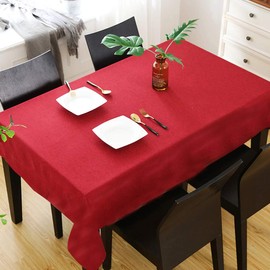 Acogedor Rectangular Table Cover, Solid Color, Heat Resistant, Thick, Clean Tables, Reusable, Choose All 5 Colors (Red)