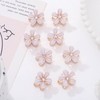 Campsis 8PCS Small Flower Hair Claw Clips Creamy White Rhinestone