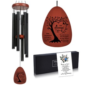 Cardinal Memorial Wind Chimes Outside - Sympathy Wind Chimes Gift for Loss of Loved One Father Mother Husband, Windchimes in Memory Mom Dad Condolence Remembrance Funeral (VT-665)