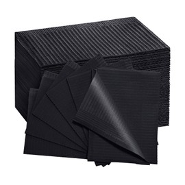 EZEELAI Black Dental Bibs Disposable Dentist Bibs 13" x 18", 50 PCS Patient Bibs Tattoo Paper Npkins 3 Ply Waterproof Dental Bib Sheets Dentist or Medical Tray Cover and Nail Table Cover
