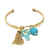 Arras Creations Stone and Tassel Charm Cross Cuff Bracelet /