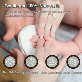 Baby Handprint and Footprint Set, 2-Piece Baby Footprint Set, Baby Imprint Set for Newborns, Clay Handprint Set, Baby Footprints and Handprints, Made of Clay, 3D Hand and Footprints