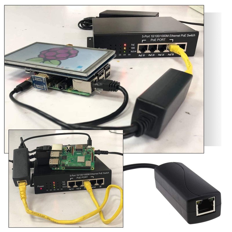 OTOTEC Ethernet RJ45 bis 5V 2.1A Micro USB 48V Aktiver