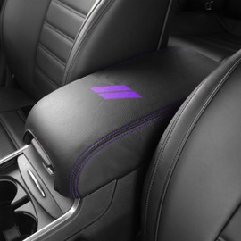 YOSRTER for Dodge Charger Accessories 2011-2019 2020 2021 2022 2023 2024 Chrysler 300 2011-2022 Center Console Armrest Cover Interior Anti-Scratch Leather Armrest Decoration (Purple Stitches)