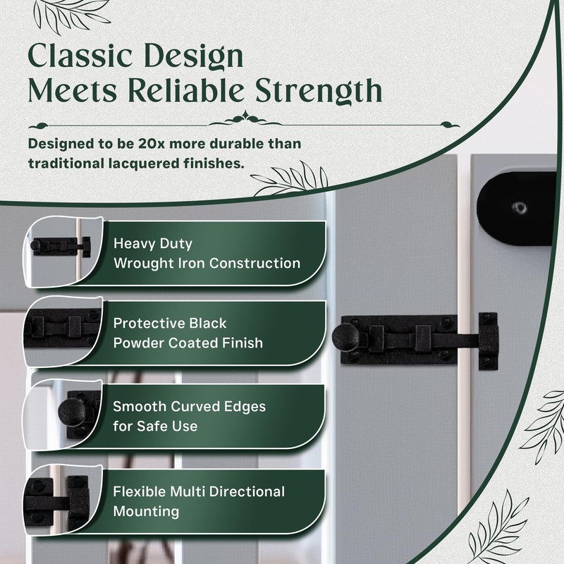 Renovators Supply Manufacturing Slide Bolt Latch 3.5 in. Black Wrought