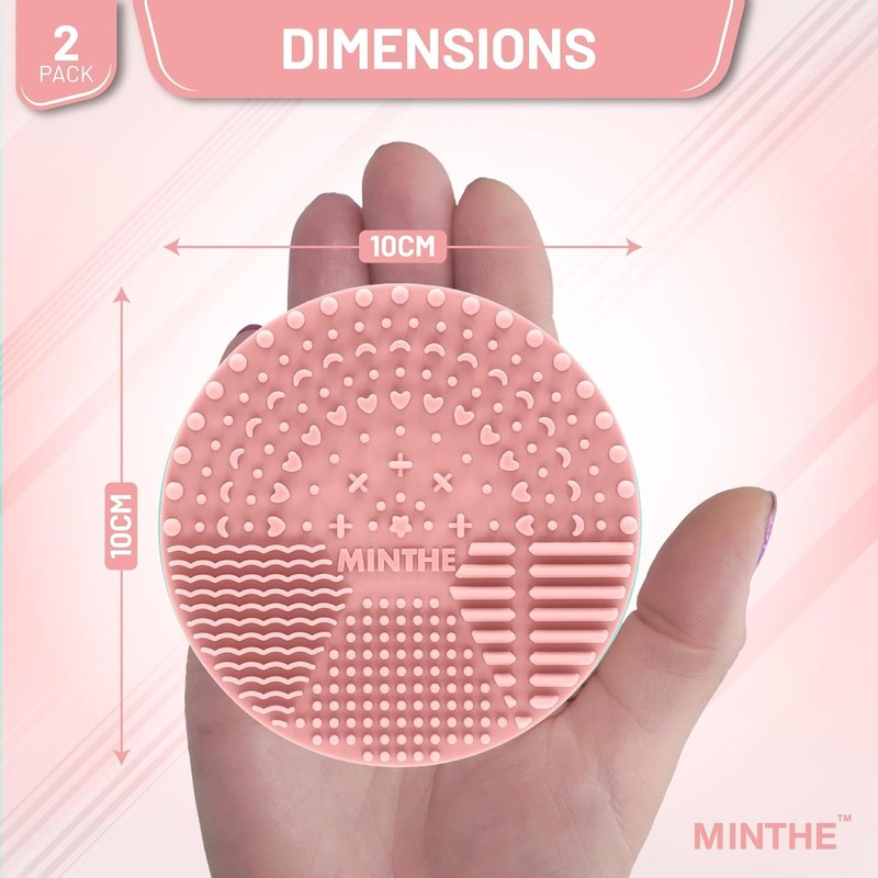 MINTHE™ Makeup Brush Cleaner Mat | 2 Pack | Silicone