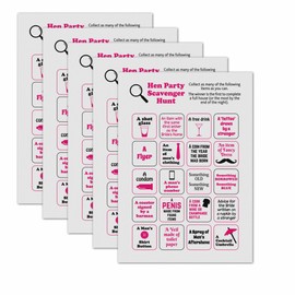 Hen Party Scavenger Hunt Game - Set of 24 Game Cards: Fun Hen Night Game, Hen Party Entertainment