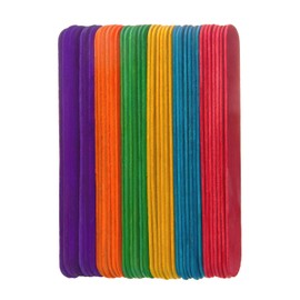 Barrilito Palitos planos jumbo de madera, colores surtidos, medidas 15.2 X 1.8 cm. W004C