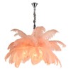 DHFHFMDCJDNN Modern Feather Chandelier for Bedroom, Pink Feather Ceiling Light
