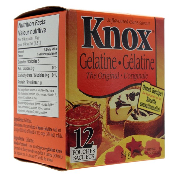 Knox The Original Unflavoured Gelatin (12 Pouches) 84g/Gélatin sans saveur Knox (12 sachets) 84g