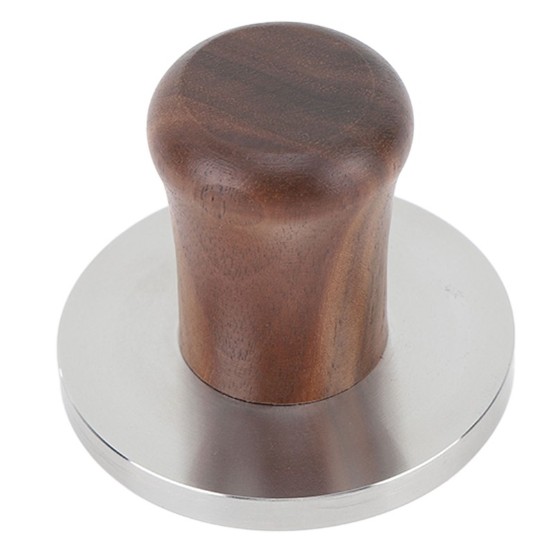 Wood Handle Coffee Tamper Stainless Steel Press Detachable Flat Base