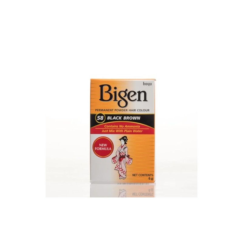 Bigen Permanent Powder Hair Color 58 Black Brown 1 ea