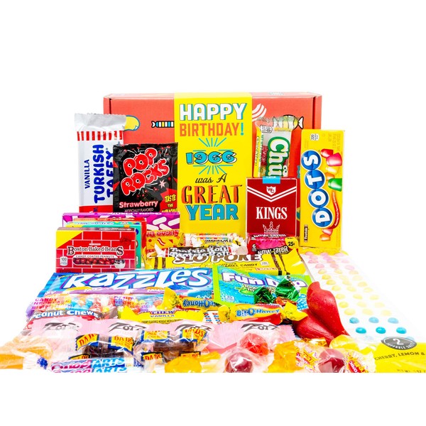 RETRO CANDY YUM ~1966 57th Birthday Gift Box Nostalgic Candy Mix from Childhood for 57 Year Old Man or Woman Born 1966 Jr