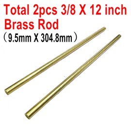 2PCS ZQToday Solid Brass Rods 3/8 x 12 Inch Brass Rod for Crafts 3/8 for Knife Handle Pins, Machining,Crafts,DIY Projects,Modeling Hobby.Dowel Rivet