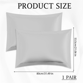 Silk Pillowcases 2 Pieces (50 x 80 cm / 22 Momme) - Luxurious, Hypoallergenic, Perfect Care for Skin and Hair, Exceptional Softness, Silk Pillowcase with Envelope Closure