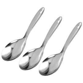Rice Scooper 3Pcs Metal Rice Spoons Stainless Steel Basting Spoon Rice Serving Spoon for Restaurant Home