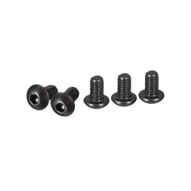 DTGN M2.5-0.45x4mm Button Head Socket Cap Screws - 100Pack - Good for Machine - Carbon Steel Black Oxide - Hex Drive Full Thread Fasteners