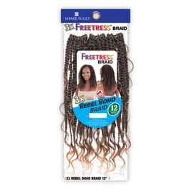 Free Tress FreeTress Crochet Braids 3X Rebel Boho Braid 12"" (Medium brown 4)