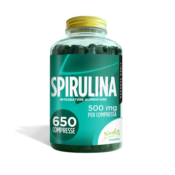 Spirulina 500 mg - 650 Tablets - Long Lasting Supply - Source of Vitamin A Beta Carotene, Protein with 9 Essential Amino Acids, Mineral Salts and Antioxidants Including Phycocyanin