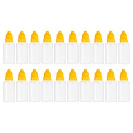 PATIKIL 20ml Liquid Dropper Bottles 20pcs PE Squeezable Drop Eye Dropper Container with PP Cap for Home Travel Yellow
