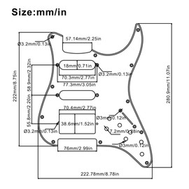 SAPHUE SSH-Coil Splitting Electric Guitar Pickguard Two Mini Humbucker + ONE Humbucker(9K/9K/15K)+Silence Switch Loaded Prewired Scratchplate (Tortoise Shell)