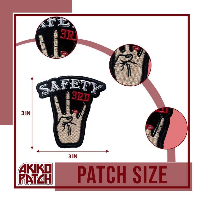AKIKOPATCH Safety Third Embroidery Iron On Patches, Size 3" Lineman