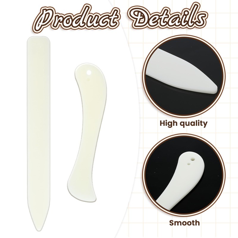 Bone Folder Scoring, 2PCS Sewing Seam Bone Folder Plastic Bones