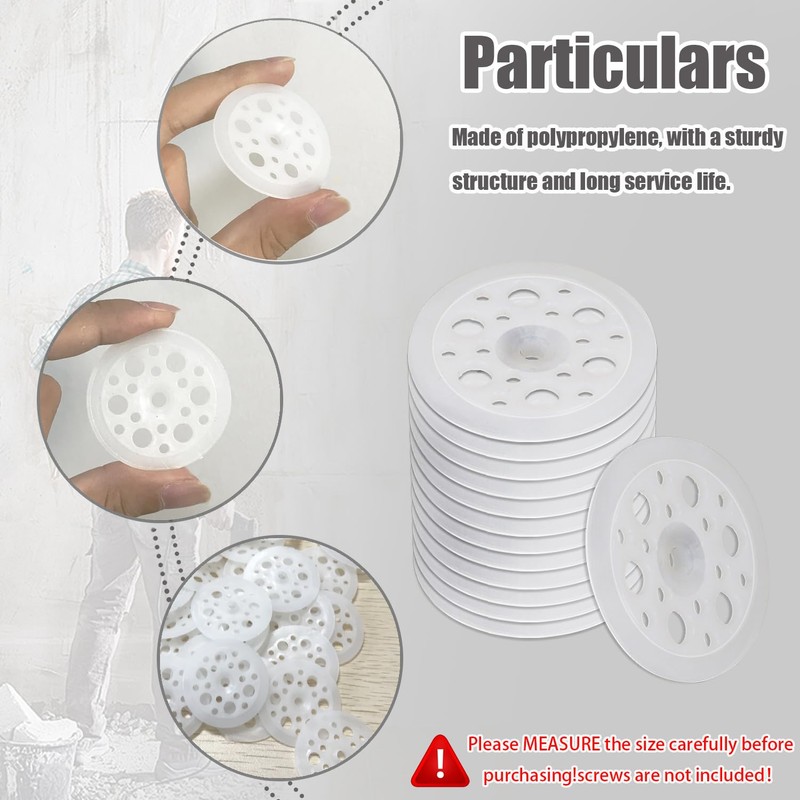 600 Pcs 45 mm White Plastic Washer, Foam Board Fasteners