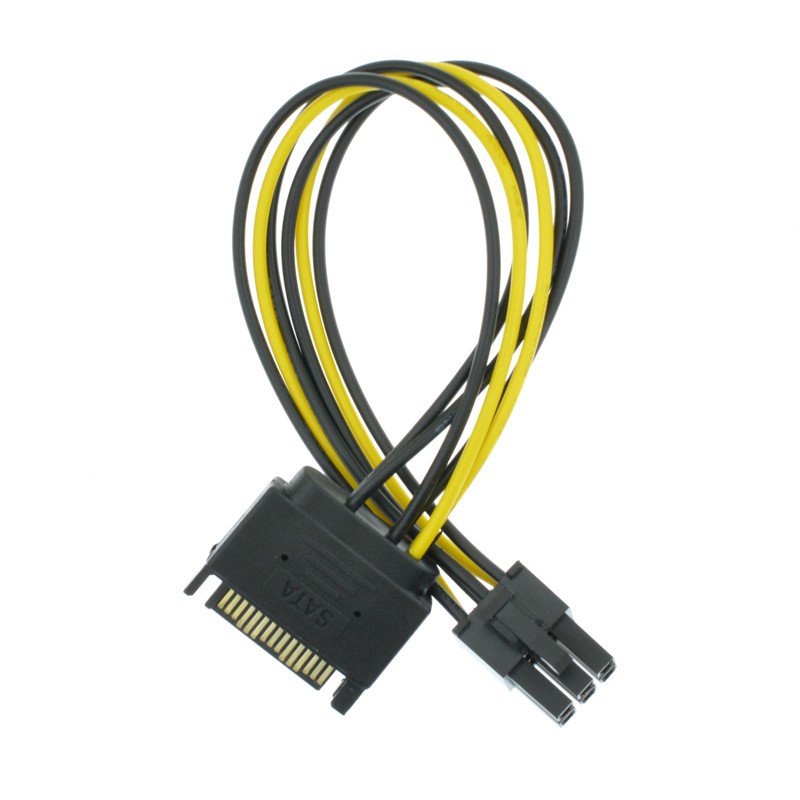 YiKaiEn SATA 15 Pin to 6 Pin Video Card GPU