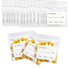 100Pcs Medication Bag, Repeatedly Sealing Pill Pouch, Portable Pill Bags