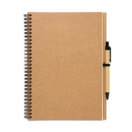 PromotionGift Recycled notebook and ball pen - beige