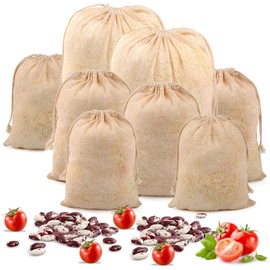 8 Pack Reusable Produce Bags, Mesh Produce Bags, Reusable Vegetable Produce Bags Cotton Washable for Grocery Fruits and Vegetable Shopping, Transporting Storing (2XL,2L,2M,2S)