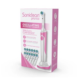 Soniclean Pro 1100 Oscillating Rechargeable Toothbrush + 12 Brush Heads - Pink