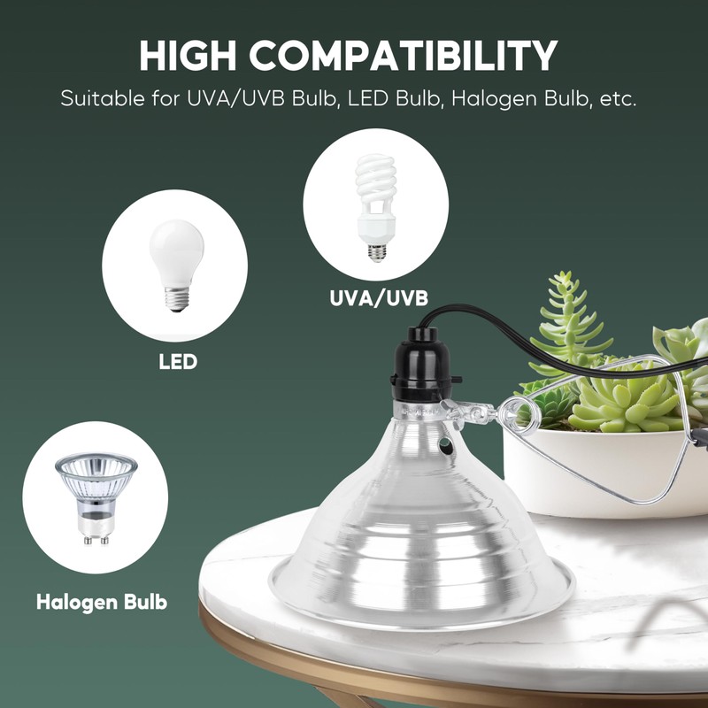 Healsmart 8.5" Clamp Light Socket, 150-Watt Maximum with 6 Feet